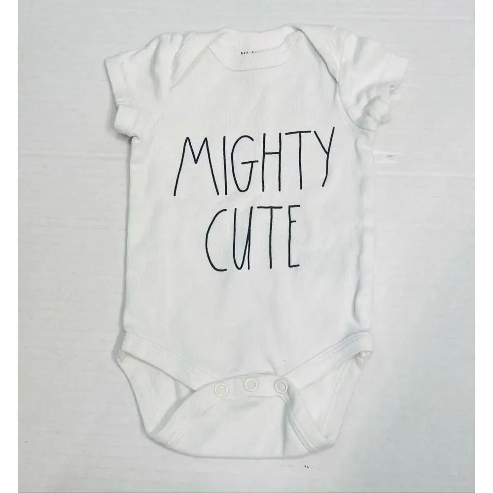 Rae Dunn Mighty Cute Bodysuit Size 0-3 Months
